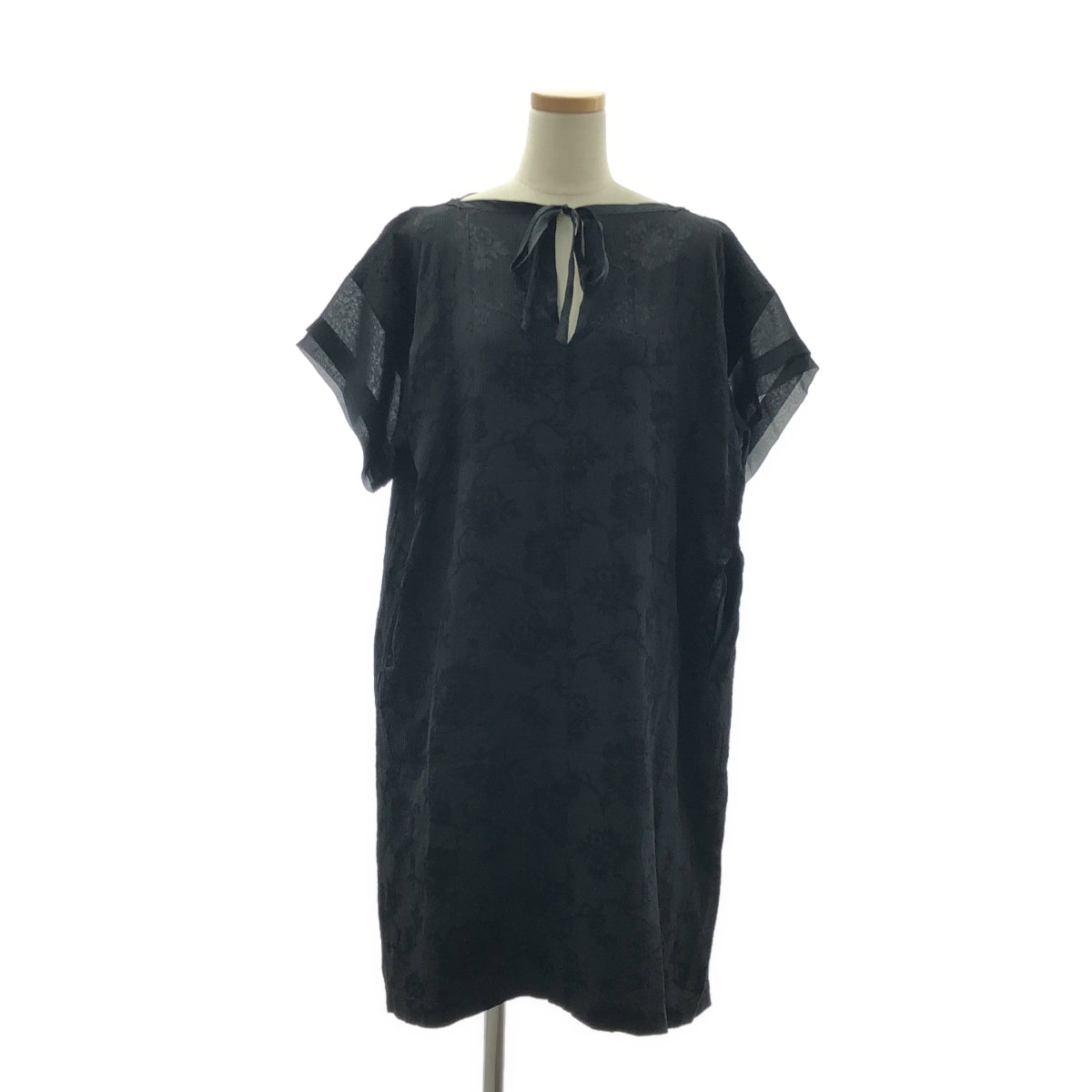 tricot COMME des GARÇONS | 2012 春夏 | 人造絲提花後背褶飾蝴蝶結洋裝 | S 碼 | 女款