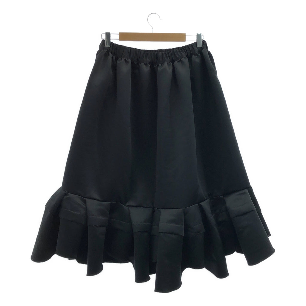 [狀況極佳] COMME des GARCONS | 2025SS | 聚酯緞面荷葉邊喇叭裙 | M碼 | 黑色 | 女款