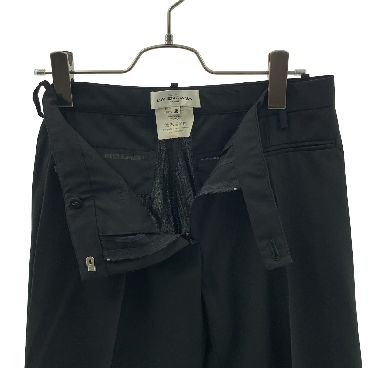 BALENCIAGA / バレンシアガ | LE DIX / ウール センタープレス ストレート スラックス パンツ | S | レディース