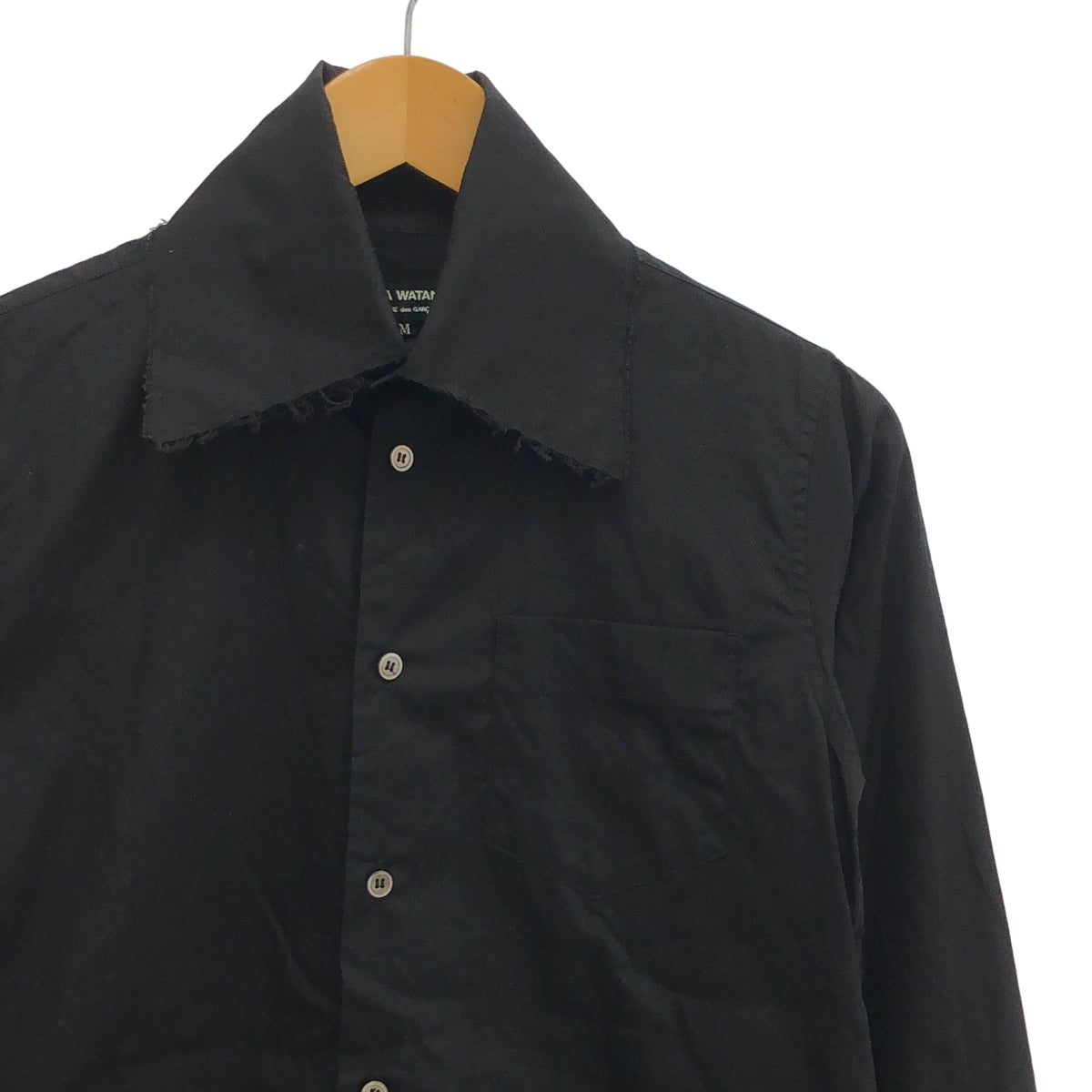 JUNYA WATANABE COMME des GARCONS / ジュンヤワタナベ | 2003AW | コットン 裁断 カットオフ シャツ | M | ブラック | レディース