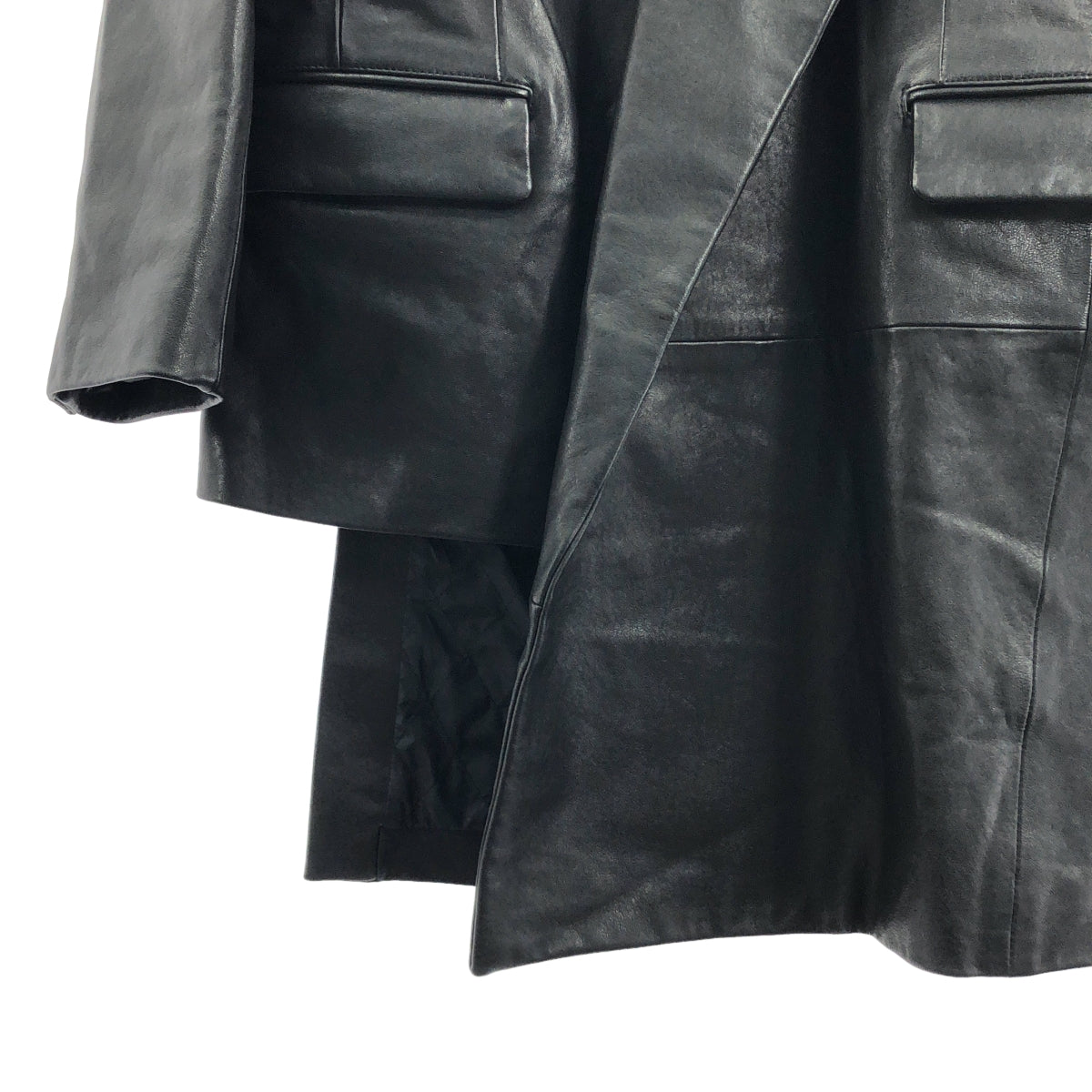 Ground Y | 2024 秋冬 | 小羊皮不對稱外套 | 3 碼 | 黑色 | 男款