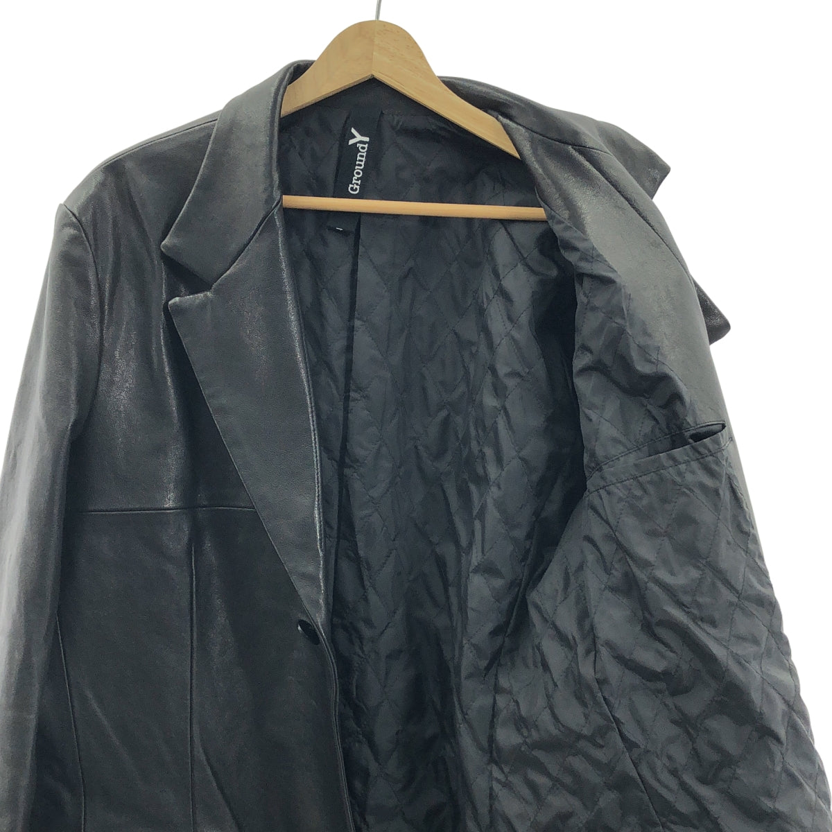 Ground Y | 2024 秋冬 | 小羊皮不對稱外套 | 3 碼 | 黑色 | 男款