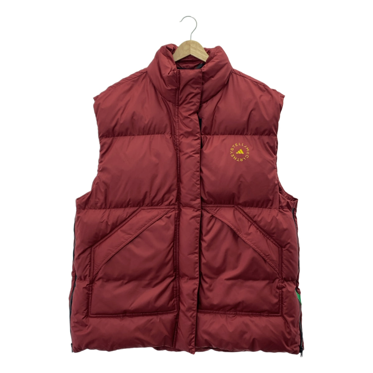 [新品] STELLA McCARTNEY / 斯特拉·麥卡特尼 | 2022AW | ×ADIDAS aSMC RIPSTOP PUFFER GILET 阿迪達斯防撕裂羽絨背心 | XL | 酒紅色 | 女款