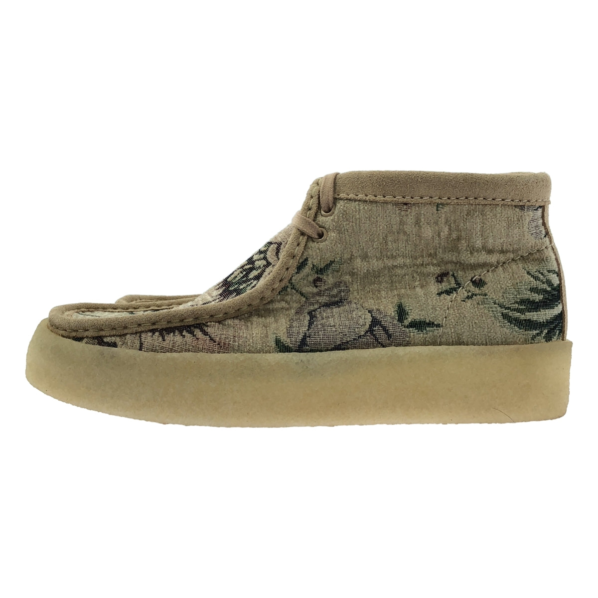 【美品】  clarks / クラークス | Wallabee / ワラビー レザー切替 フローラル ブーツ | 27.5 | ベージュ系 | メンズ