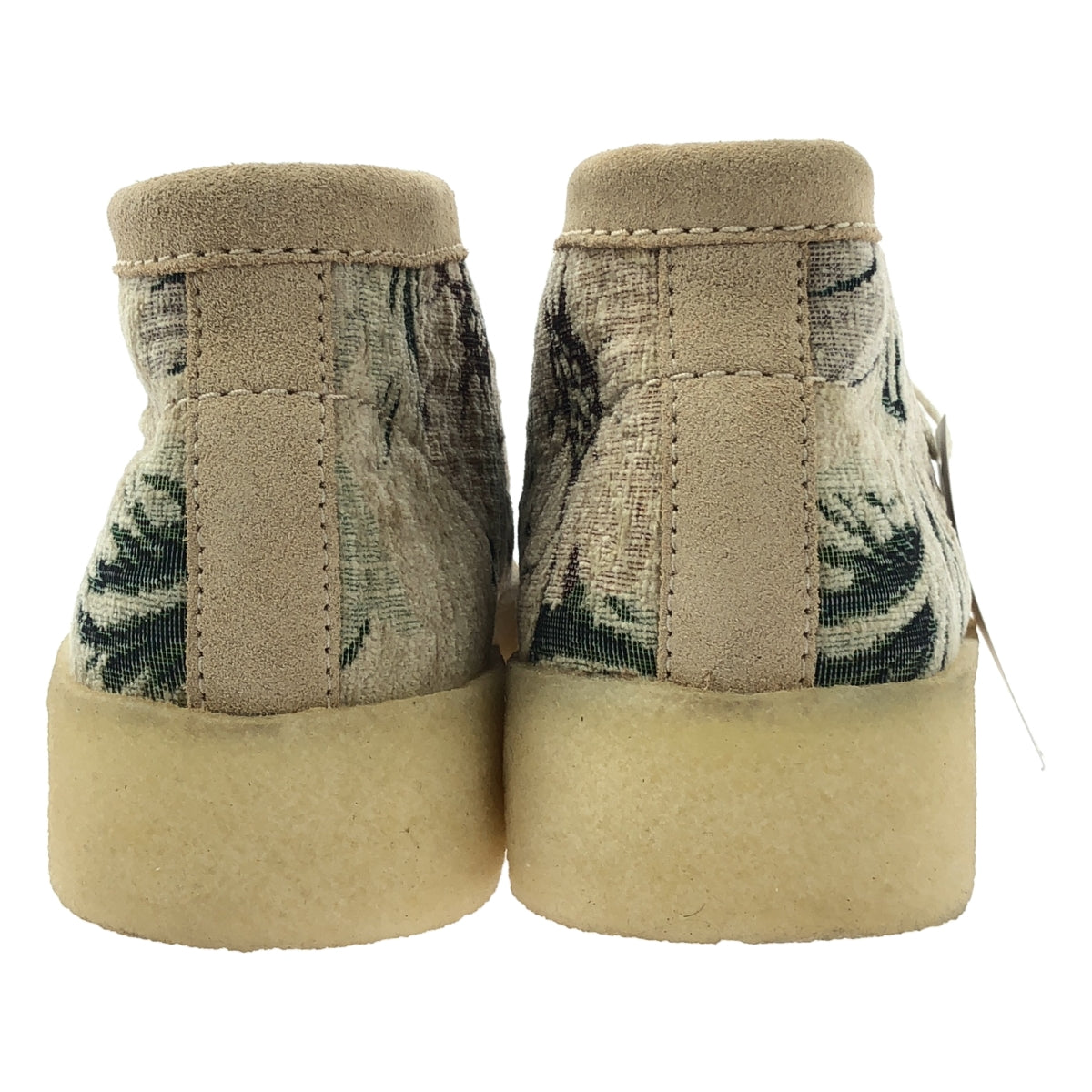 【美品】  clarks / クラークス | Wallabee / ワラビー レザー切替 フローラル ブーツ | 27.5 | ベージュ系 | メンズ