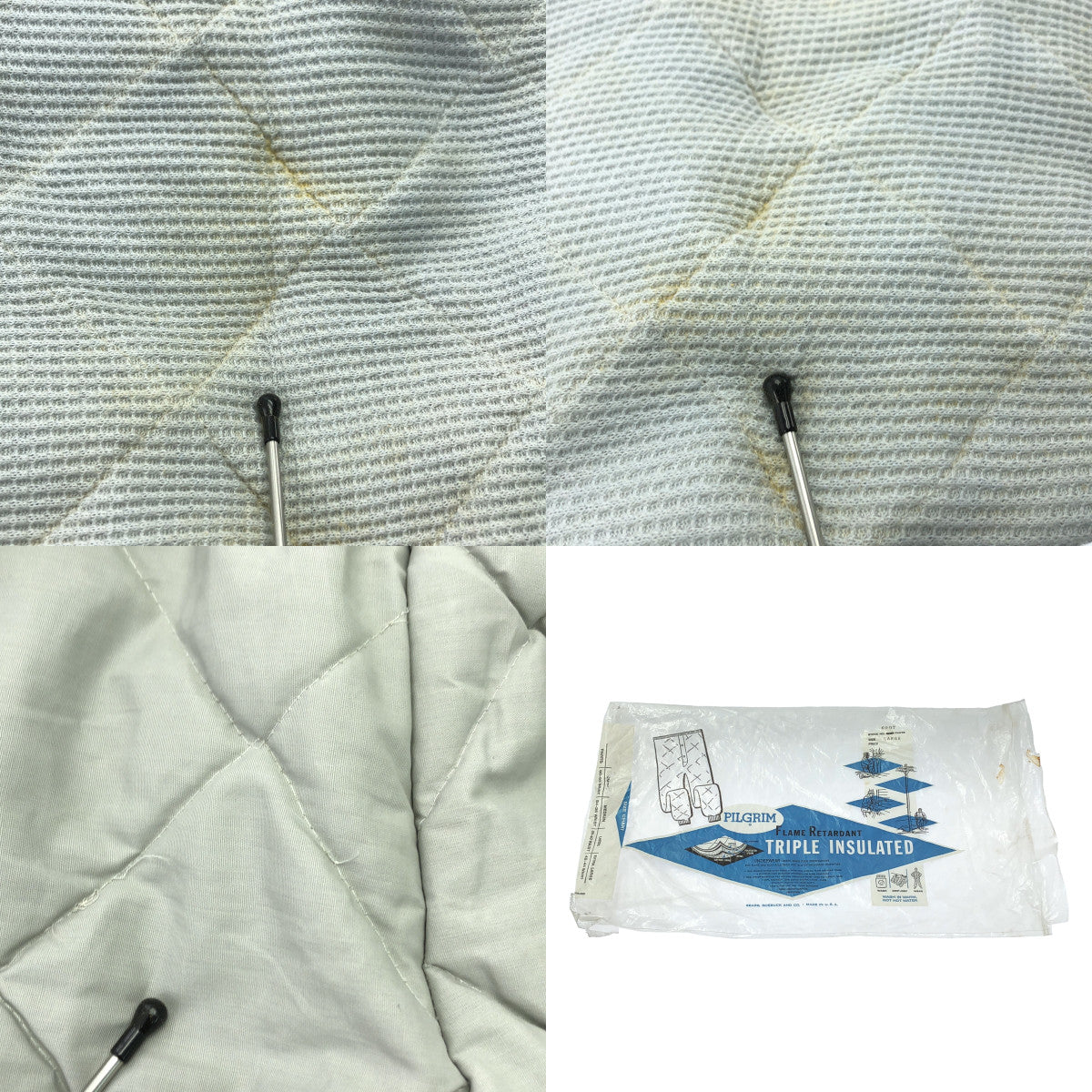 【美品】  VINTAGE / ヴィンテージ古着 | 1960s ヴィンテージ PILGRIM TRIPLE INSULATED ピルグリム キルティング イージーパンツ / サーマル総裏地 | L | グレー | メンズ