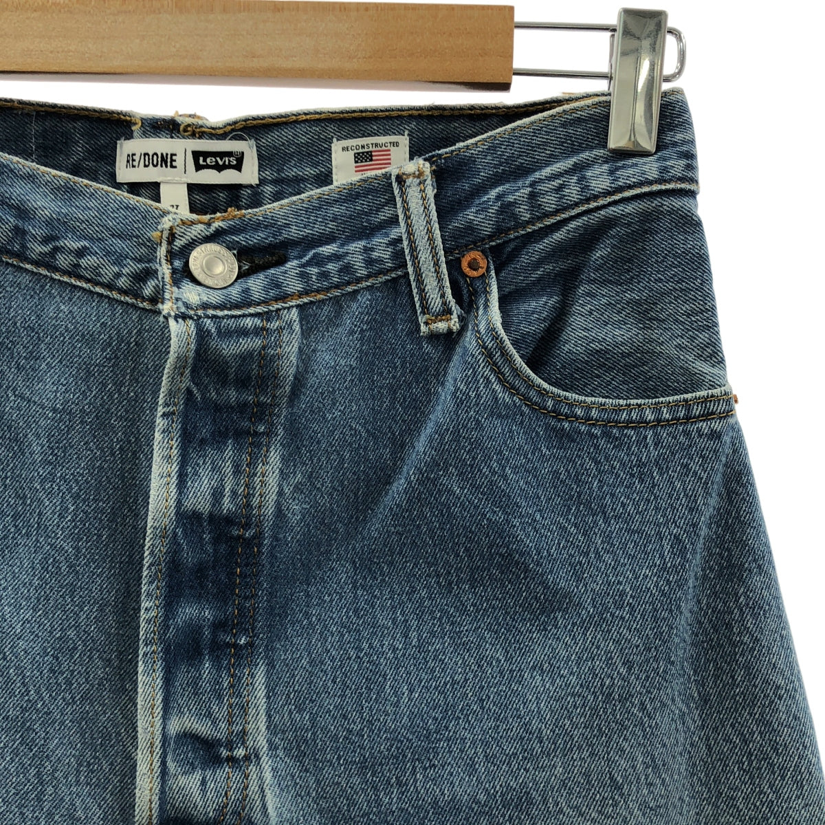 Deuxieme Classe / 두지엠 클래스 | 【 RE / DONE / 리단 】 × Levi 's / 리바이스 HIGH RISE WIDE LEG / 빈티지 가공 데님 팬츠 | 27 |