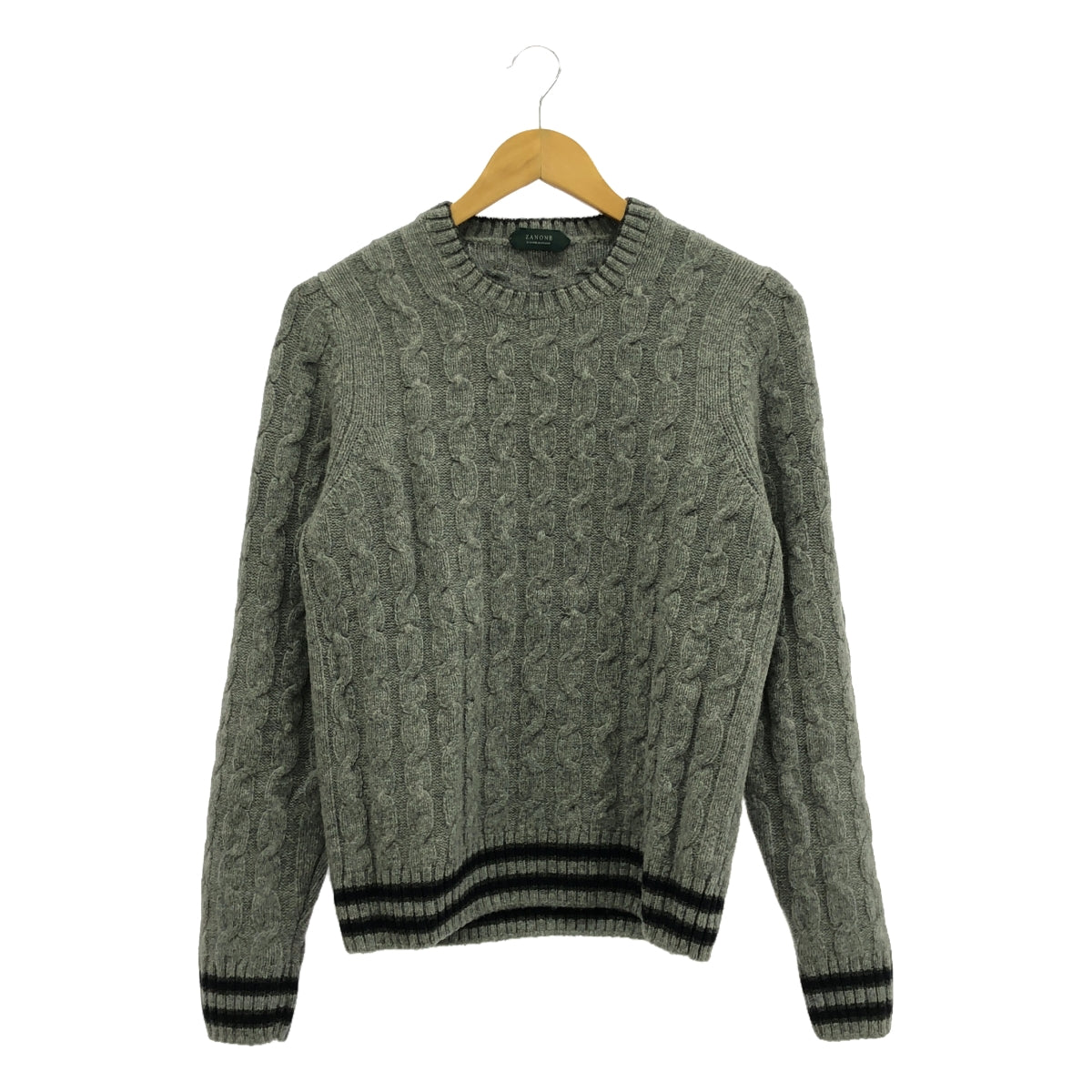 ZANONE | Wool pullover cable knit | 44 | Grey | Men's