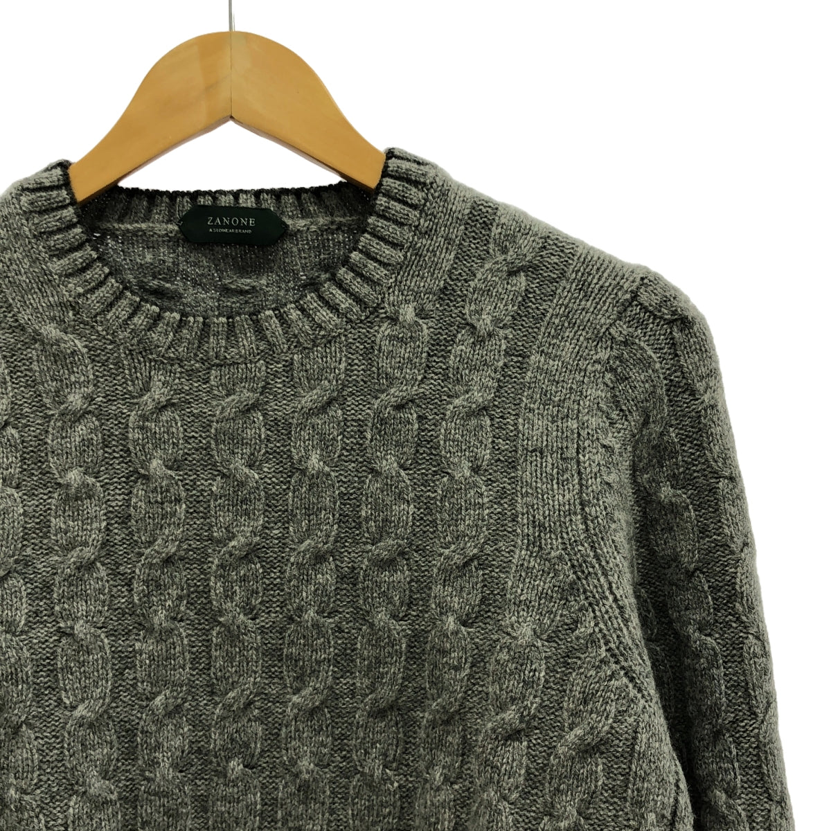 ZANONE | Wool pullover cable knit | 44 | Grey | Men's