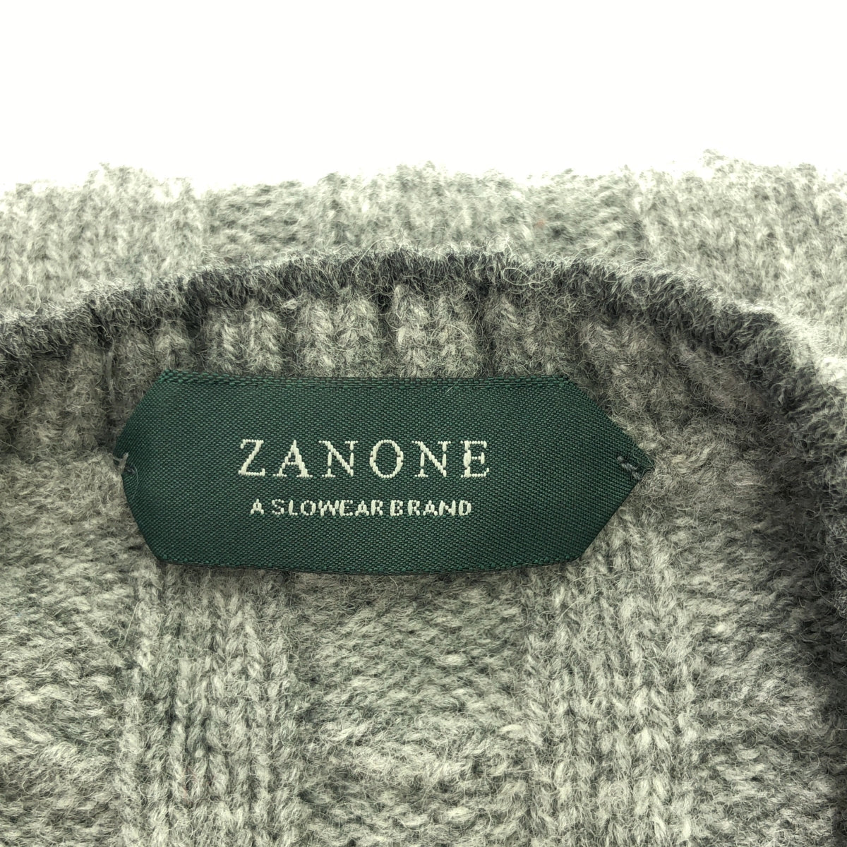 ZANONE | Wool pullover cable knit | 44 | Grey | Men's