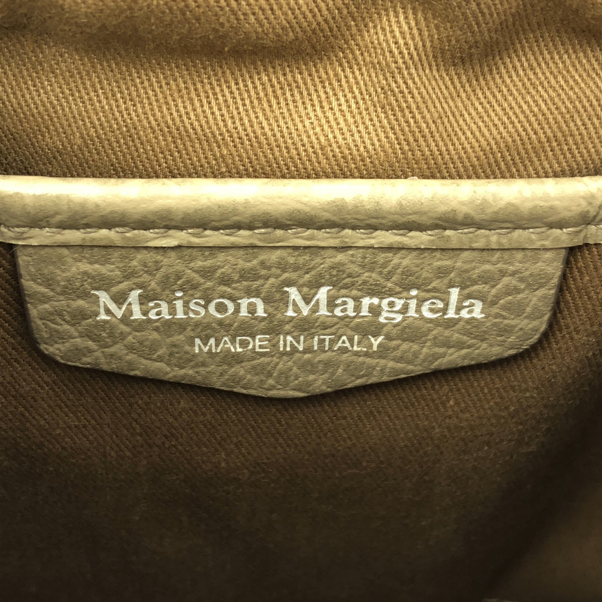 Maison Margiela / メゾンマルジェラ | 5AC レザー キャンバス チェーン 巾着 バケットバック | グレー | レディース