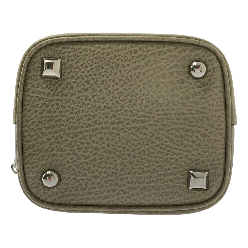 Maison Margiela / メゾンマルジェラ | 5AC レザー キャンバス チェーン 巾着 バケットバック | グレー | レディース