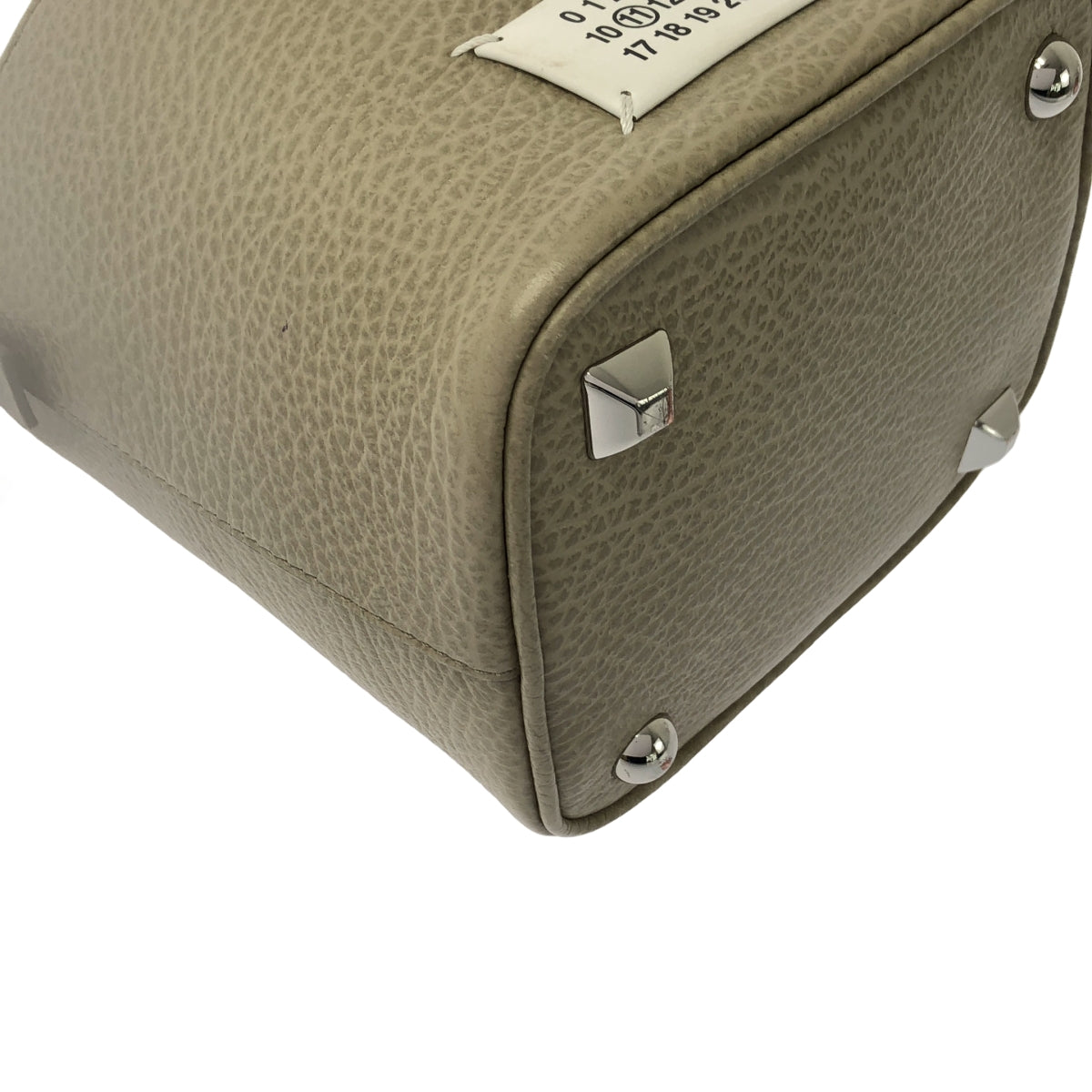 Maison Margiela / メゾンマルジェラ | 5AC レザー キャンバス チェーン 巾着 バケットバック | グレー | レディース