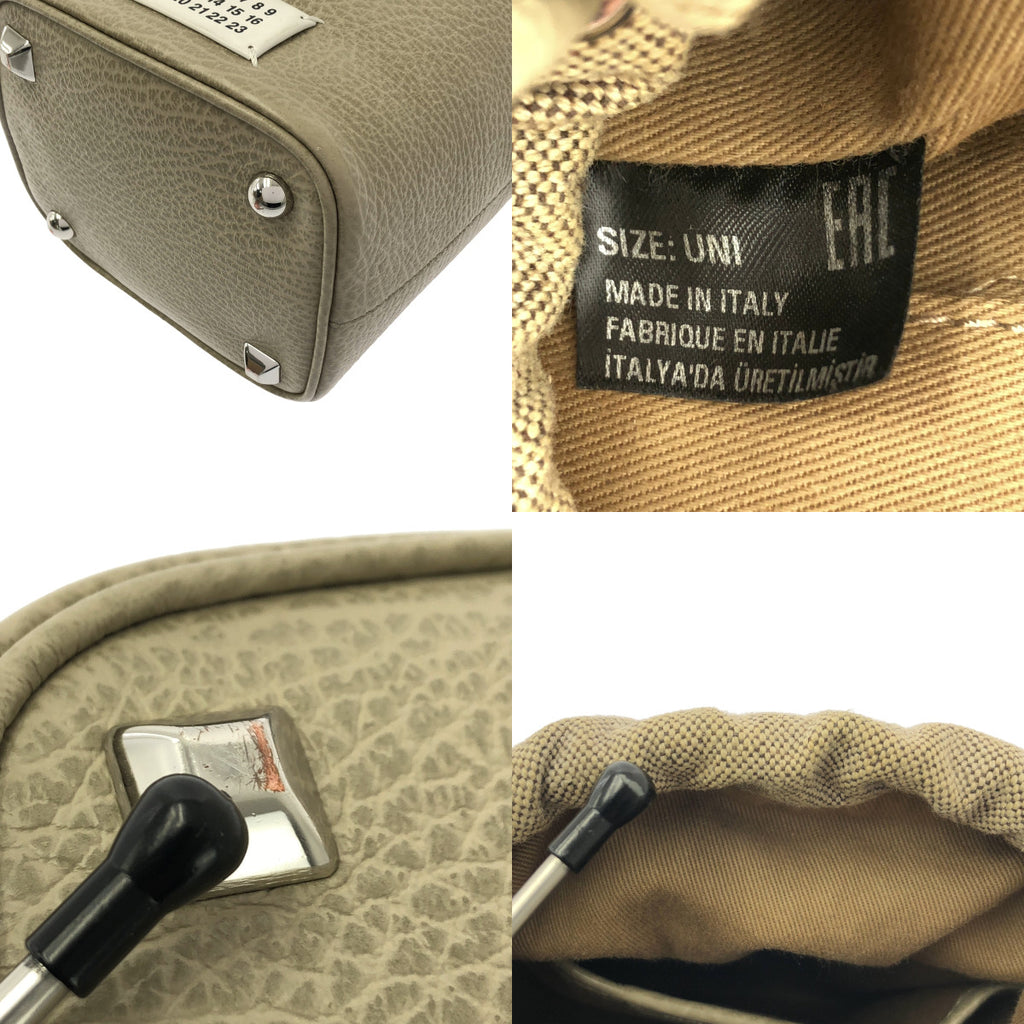 Maison Margiela / メゾンマルジェラ | 5AC レザー キャンバス チェーン 巾着 バケットバック | グレー | レディース