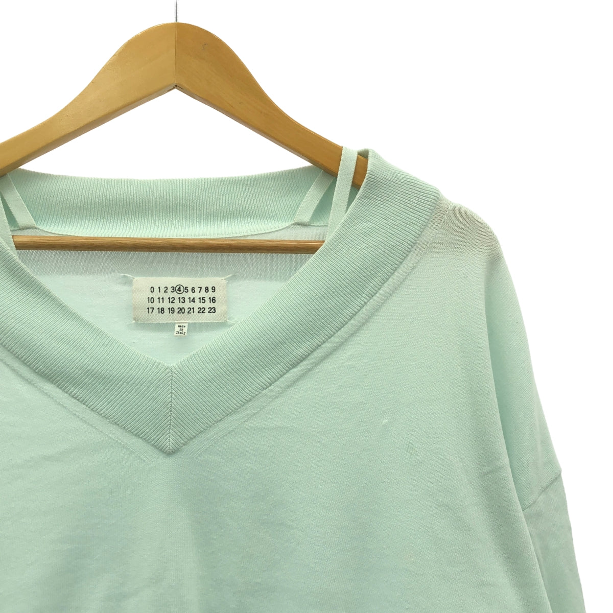 Maison Margiela | Elbow Patch V-Neck Sweater | S | Light Blue | Women's