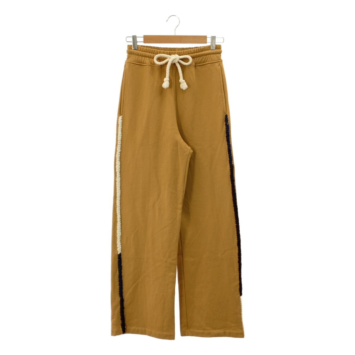 JW Anderson / 제이 더블 앤더슨 | 코튼 백 스티치 로고 사이드 로프 스웨트 팬츠 | XS | 브라운 | 여성