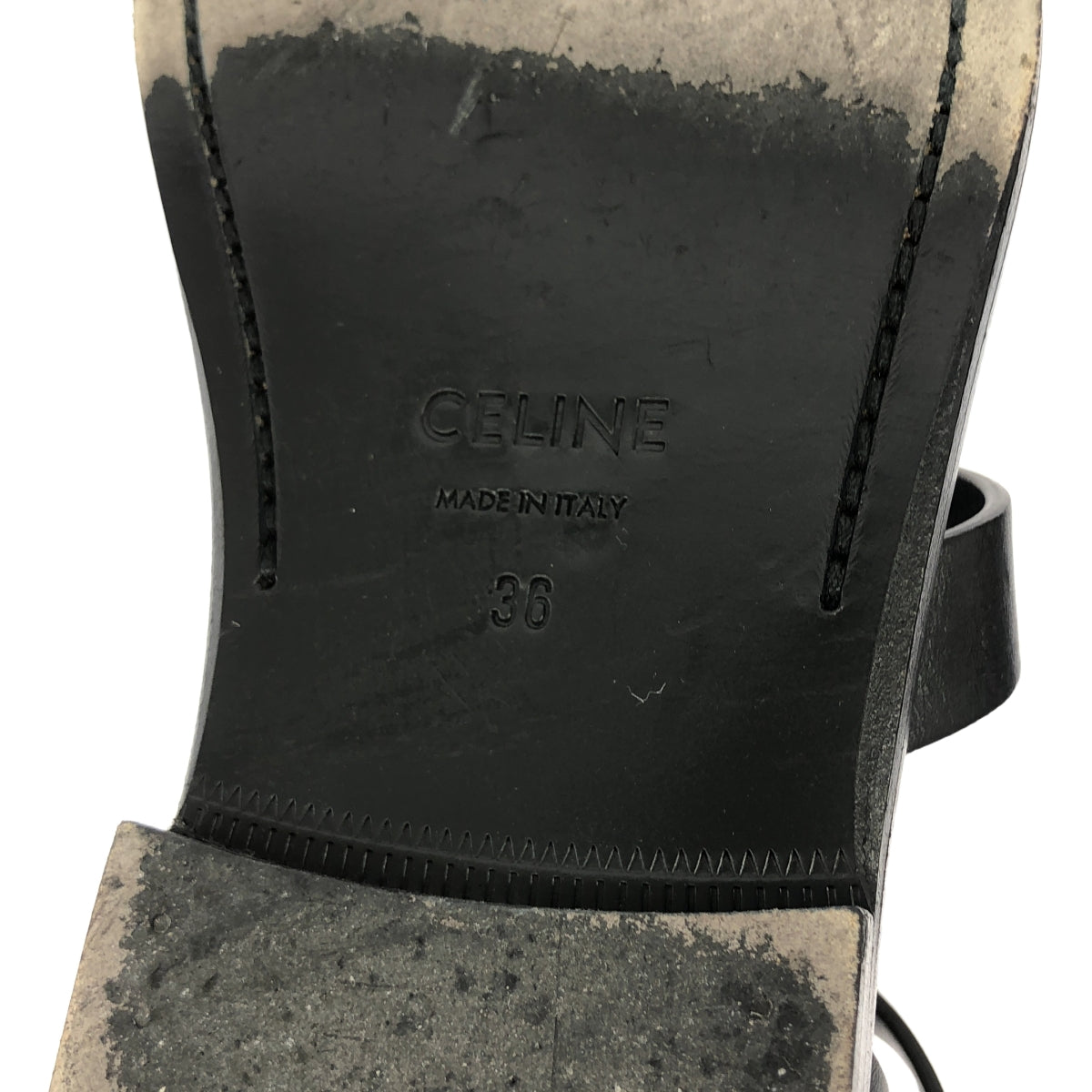 CELINE / セリーヌ | アンクルストラップ フラットサンダル | 36 | ブラック | レディース