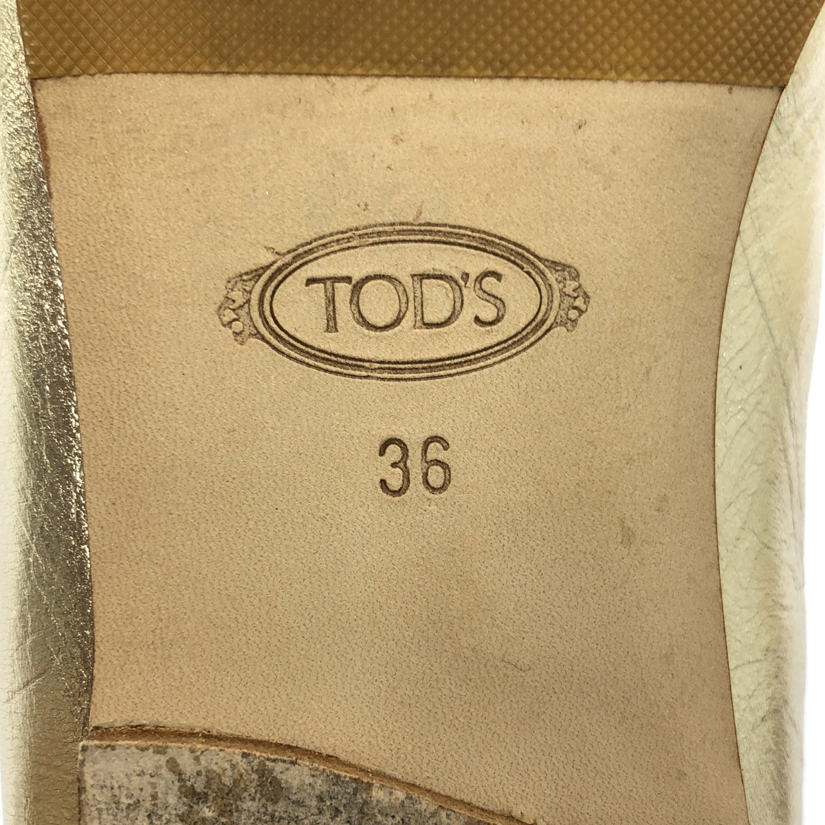 TOD'S / トッズ | ダブルT フラット モカシン シューズ | 36 | ゴールド | レディース