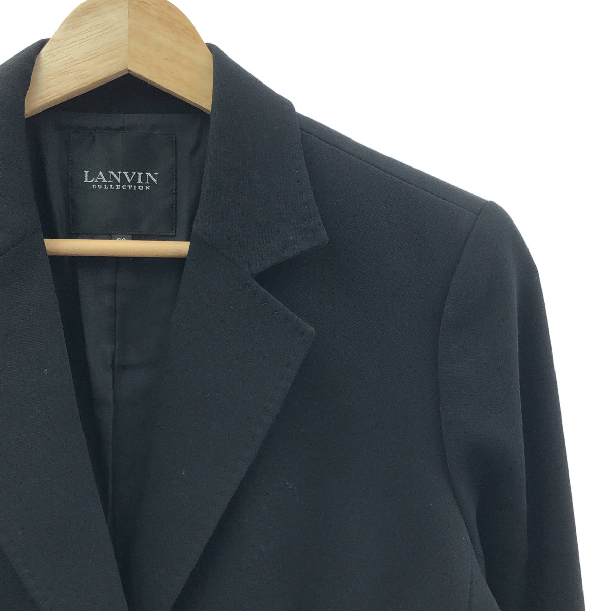 LANVIN COLLECTION / 람방 컬렉션 | 설정 로고 버튼 2B 테일러드 재킷 / 백 슬릿 스커트 / 총 안감 | 38 | 블랙 | 여성