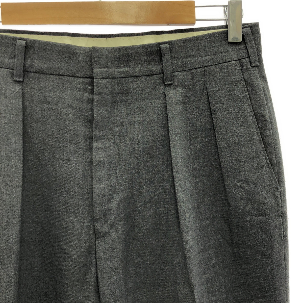 復古 / 復古服裝 |估計 1990 年代~ HAGGAR 美國製造的 2 褶休閒褲 | M |灰色 |女性的