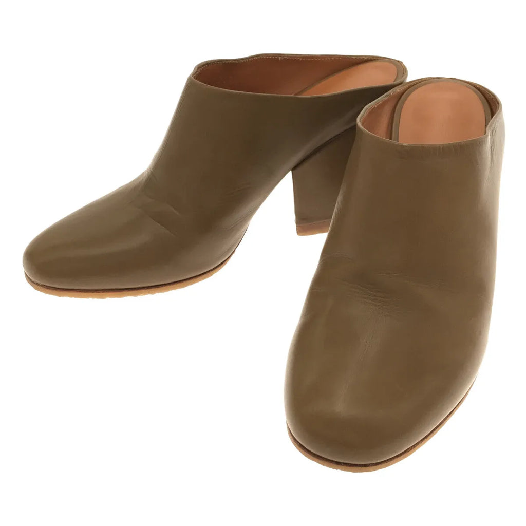 【美品】  Clergerie Paris / クレジュリー | チャンキーヒール レザー サンダル | 36 | カーキ | レディース