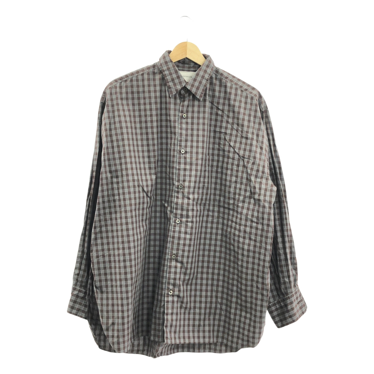 MARKAWARE / マーカウェア | COMFORT FIT SHIRT コンフォート フィット チェックシャツ | 2 | ブラウン / グレー | メンズ