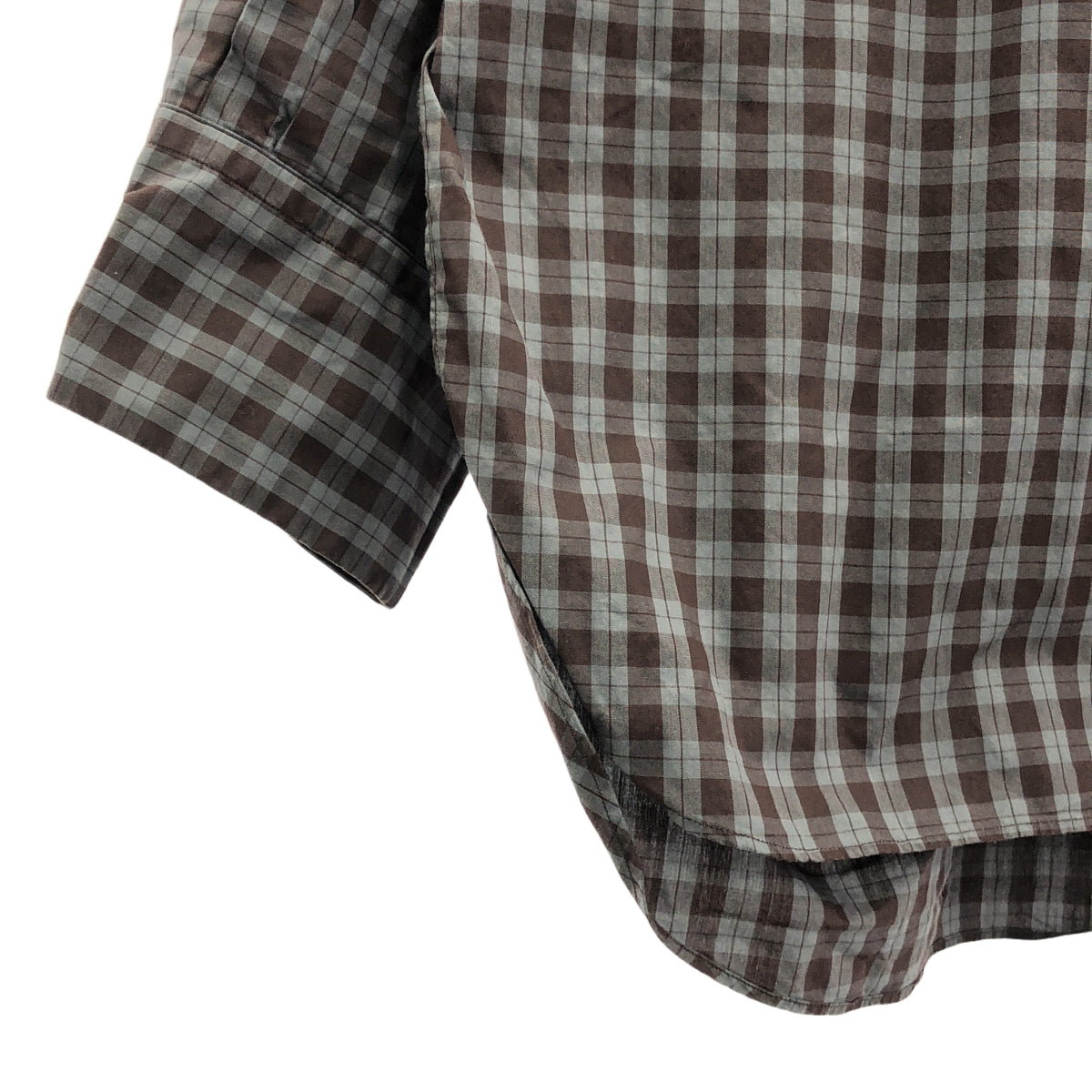 MARKAWARE / マーカウェア | COMFORT FIT SHIRT コンフォート フィット チェックシャツ | 2 | ブラウン / グレー | メンズ