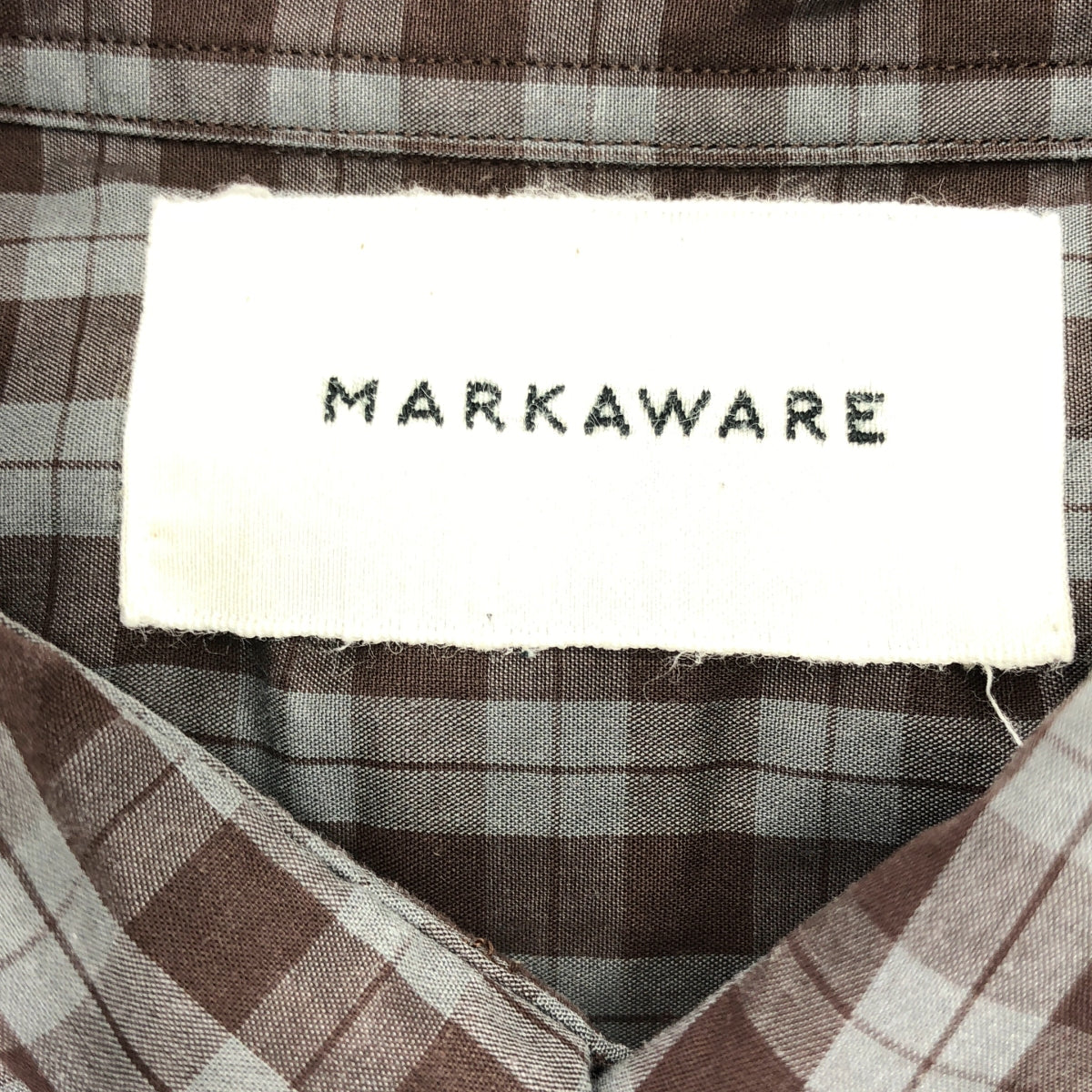MARKAWARE / マーカウェア | COMFORT FIT SHIRT コンフォート フィット チェックシャツ | 2 | ブラウン / グレー | メンズ