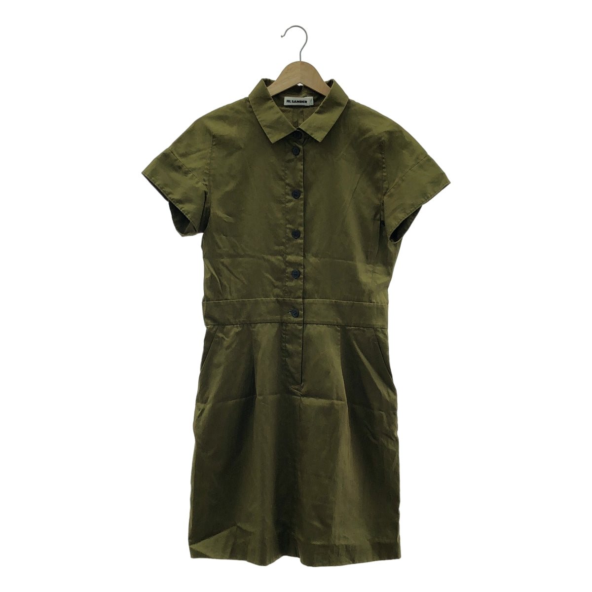 JIL SANDER / ジルサンダー | プルオーバー シャツワンピース | 36 | カーキ | レディース