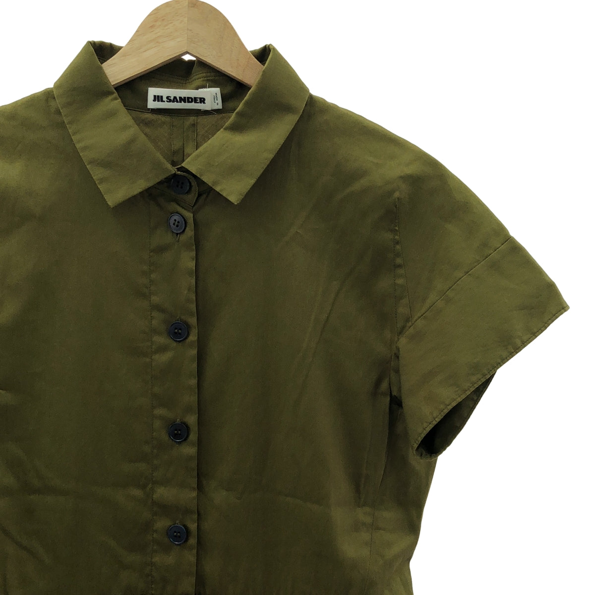 JIL SANDER / ジルサンダー | プルオーバー シャツワンピース | 36 | カーキ | レディース