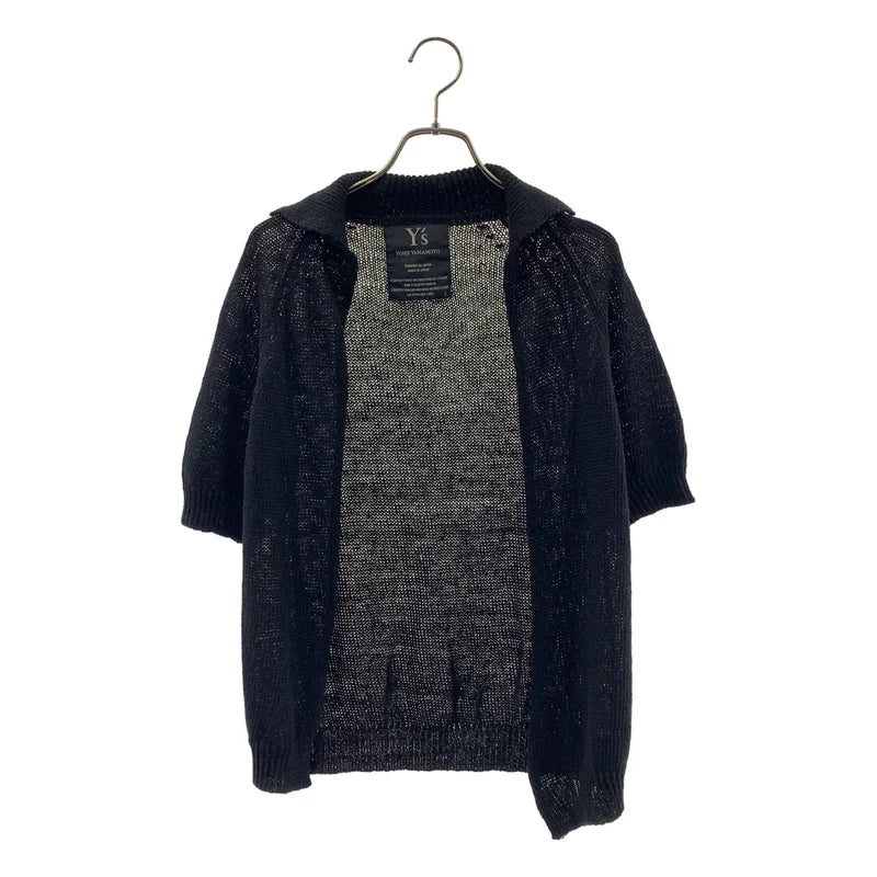 Y's / ワイズヨウジヤマモト | 襟付き ボタンレス 半袖ニットカーディガン | 2 | レディース