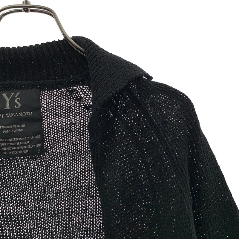 Y's / ワイズヨウジヤマモト | 襟付き ボタンレス 半袖ニットカーディガン | 2 | レディース