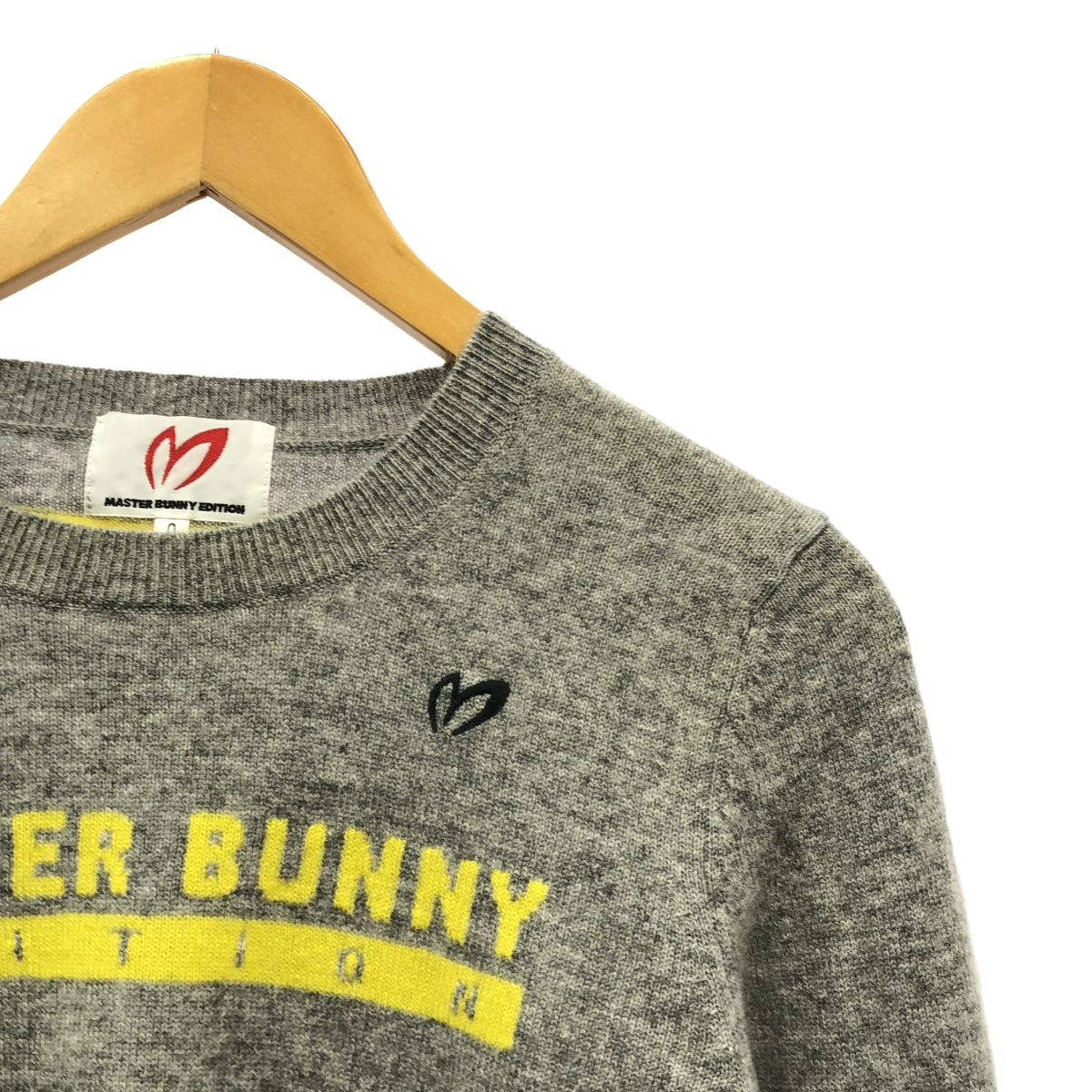 MASTER BUNNY EDITION  / マスターバニーエディション | ロゴ クルーネック ニット | 0 | グレー | レディース