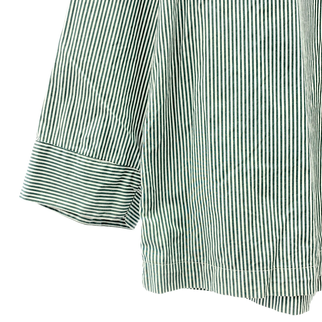 marka / マーカ | コットン ストライプ スキッパーシャツ | 3 | グリーン / ホワイト | メンズ