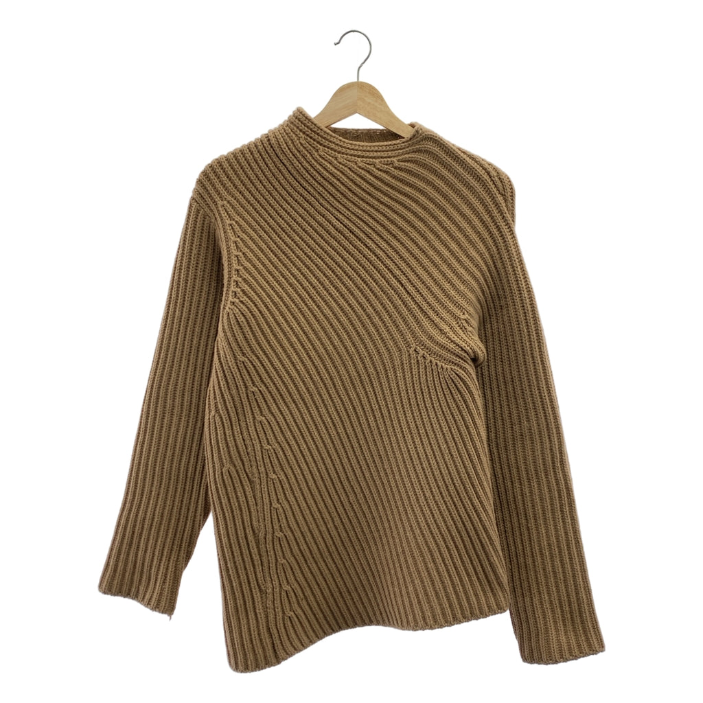JIL SANDER / ジルサンダー | ウール カシミヤ アシンメトリー リブニット | 38 | ブラウン | レディース