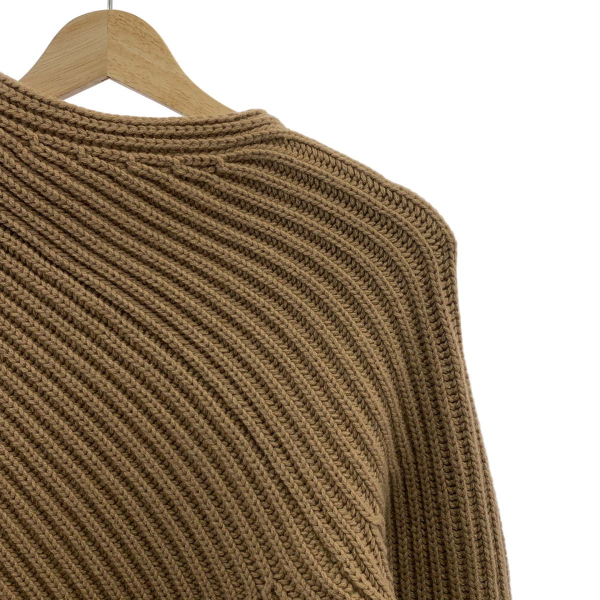 JIL SANDER | 羊毛羊絨不對稱羅紋針織衫 | 38碼 | 棕色 | 女款