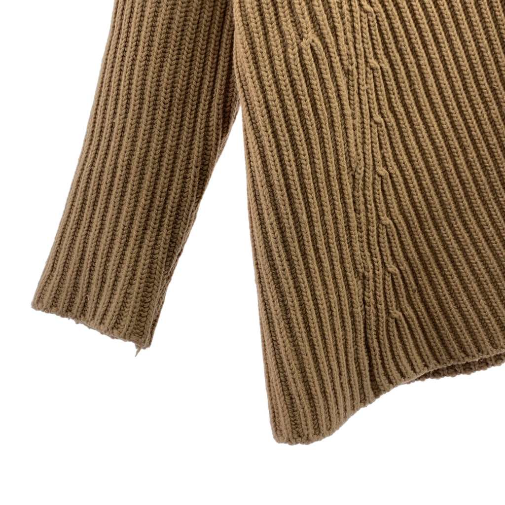 JIL SANDER / ジルサンダー | ウール カシミヤ アシンメトリー リブニット | 38 | ブラウン | レディース