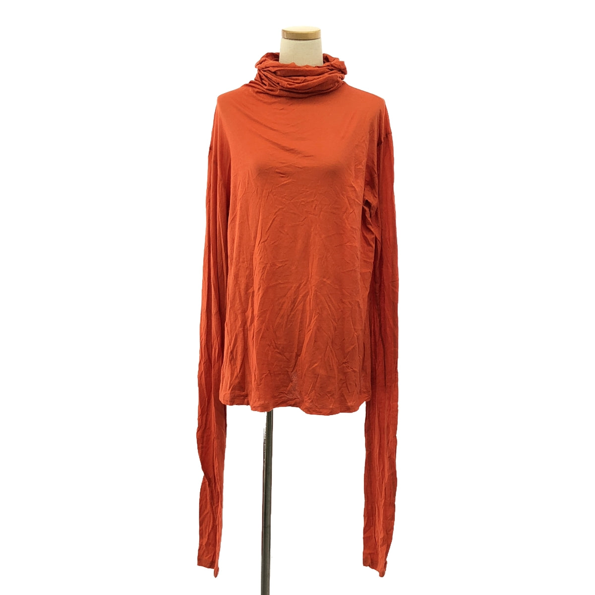 ALEXANDER MCQUEEN | Cotton long sleeve turtleneck cut and sew | M | Orange | Women's