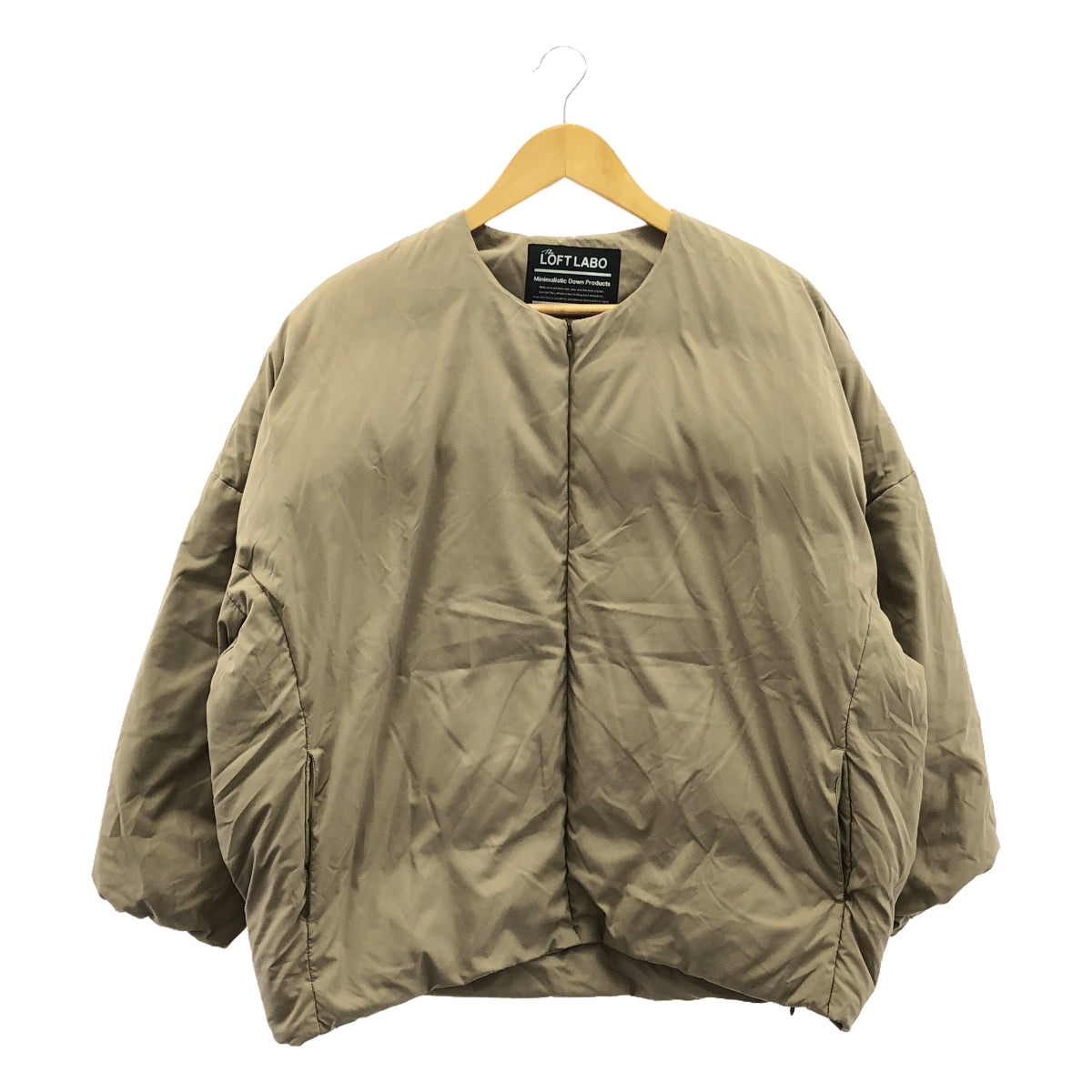 LOFTLABO / ロフトラボ | × KAWADA FEATHER DAMB ノーカラーオーバーダウンジャケット | 0 | ベージュ系 | レディース