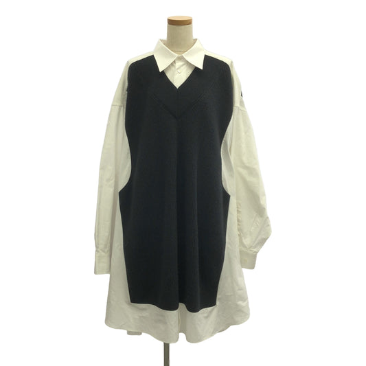 Maison Margiela / メゾンマルジェラ | 2023SS | ドッキングニット オーバーサイズ シャツ ワンピース | XS | レディース