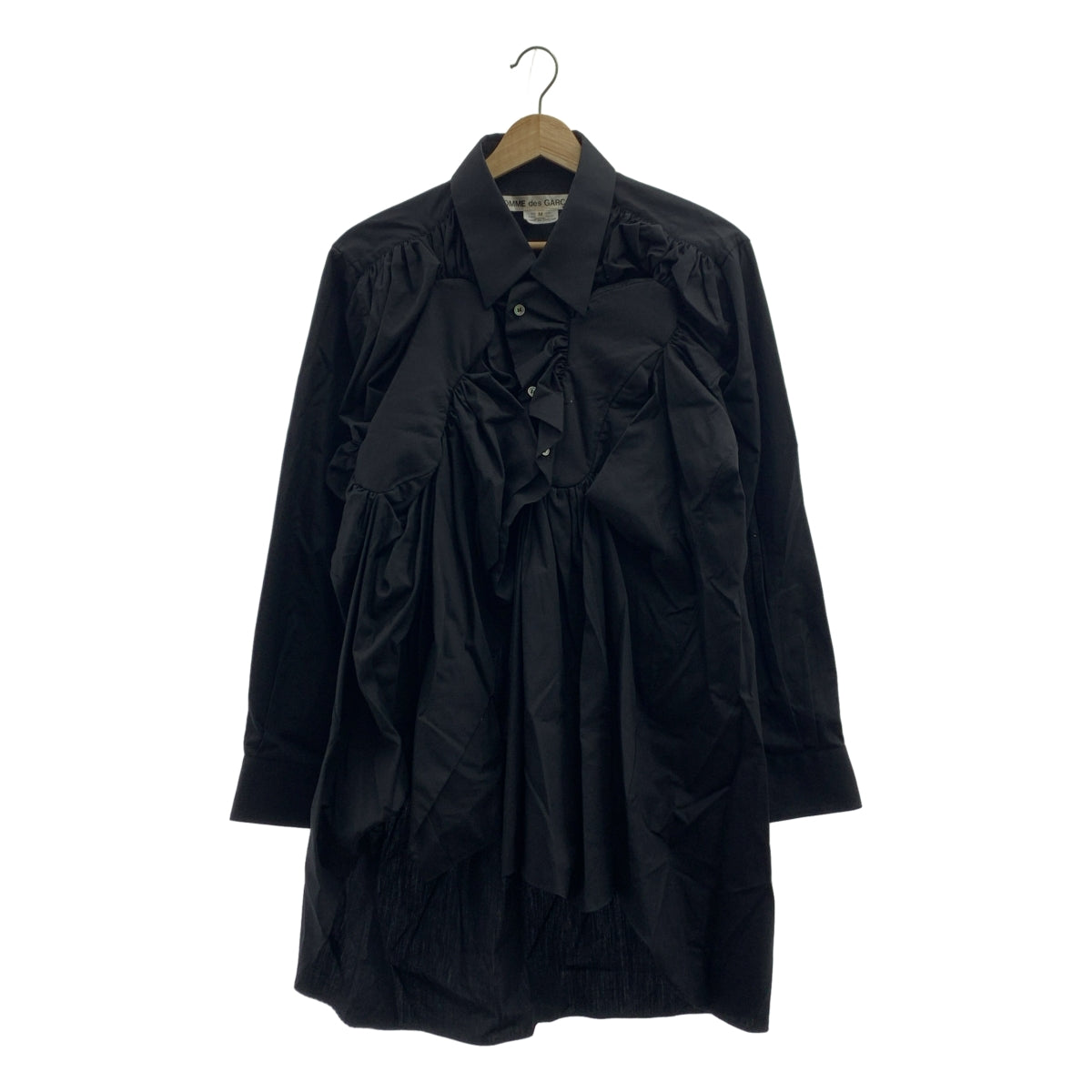 COMME des GARCONS / コムデギャルソン | 2024SS | コットン ギャザー アシンメトリー シャツ | M | レディース