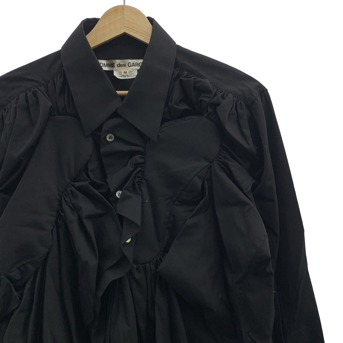 COMME des GARCONS / コムデギャルソン | 2024SS | コットン ギャザー アシンメトリー シャツ | M | レディース