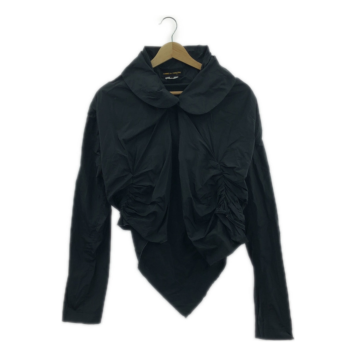 COMME des GARCONS / コムデギャルソン | 2006SS | ポリエステル 変形 丸襟 フック式 シャーリング ジャケット | M | レディース