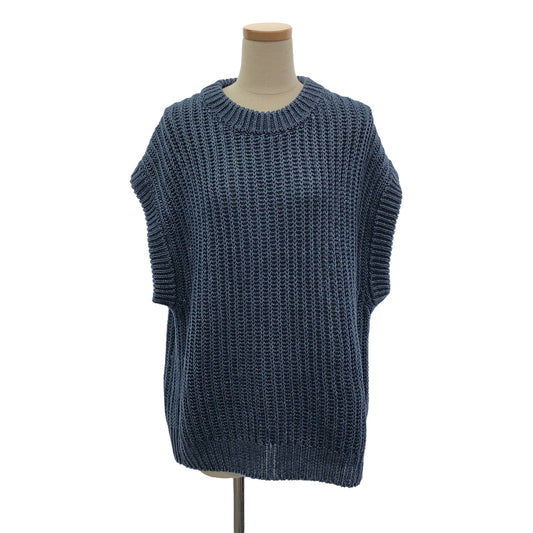 Cristaseya / Cristaseya | Linen low gauge knit vest | M | Blue | Women's