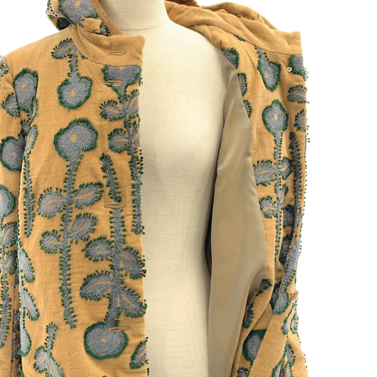 mina perhonen / ミナペルホネン | forest garden 総柄 刺しゅう フーデッド ダウンコート | 38 | レディース