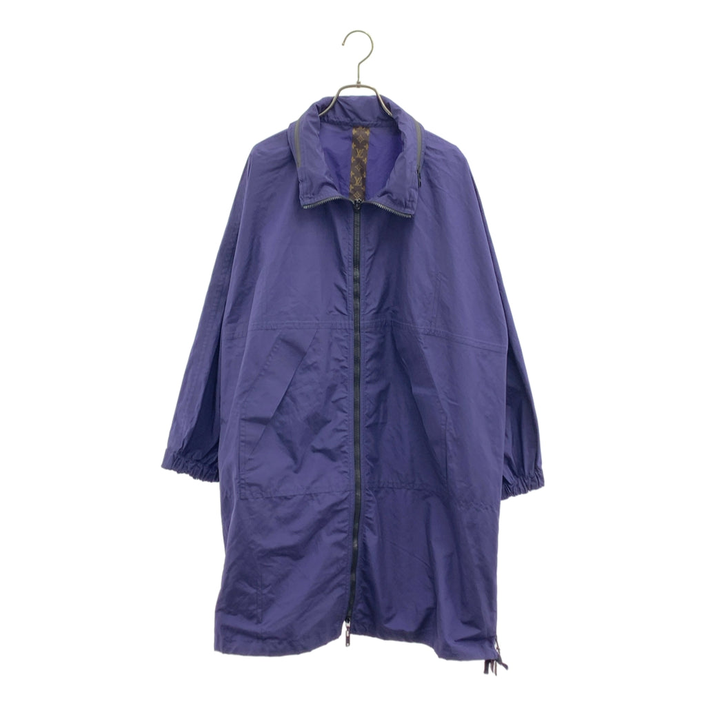 【美品】  Louis Vuitton / ルイヴィトン | コットン ナイロン サイドジップ モノグラム切替 ウインドブレーカー コート | 34 | ネイビー | レディース