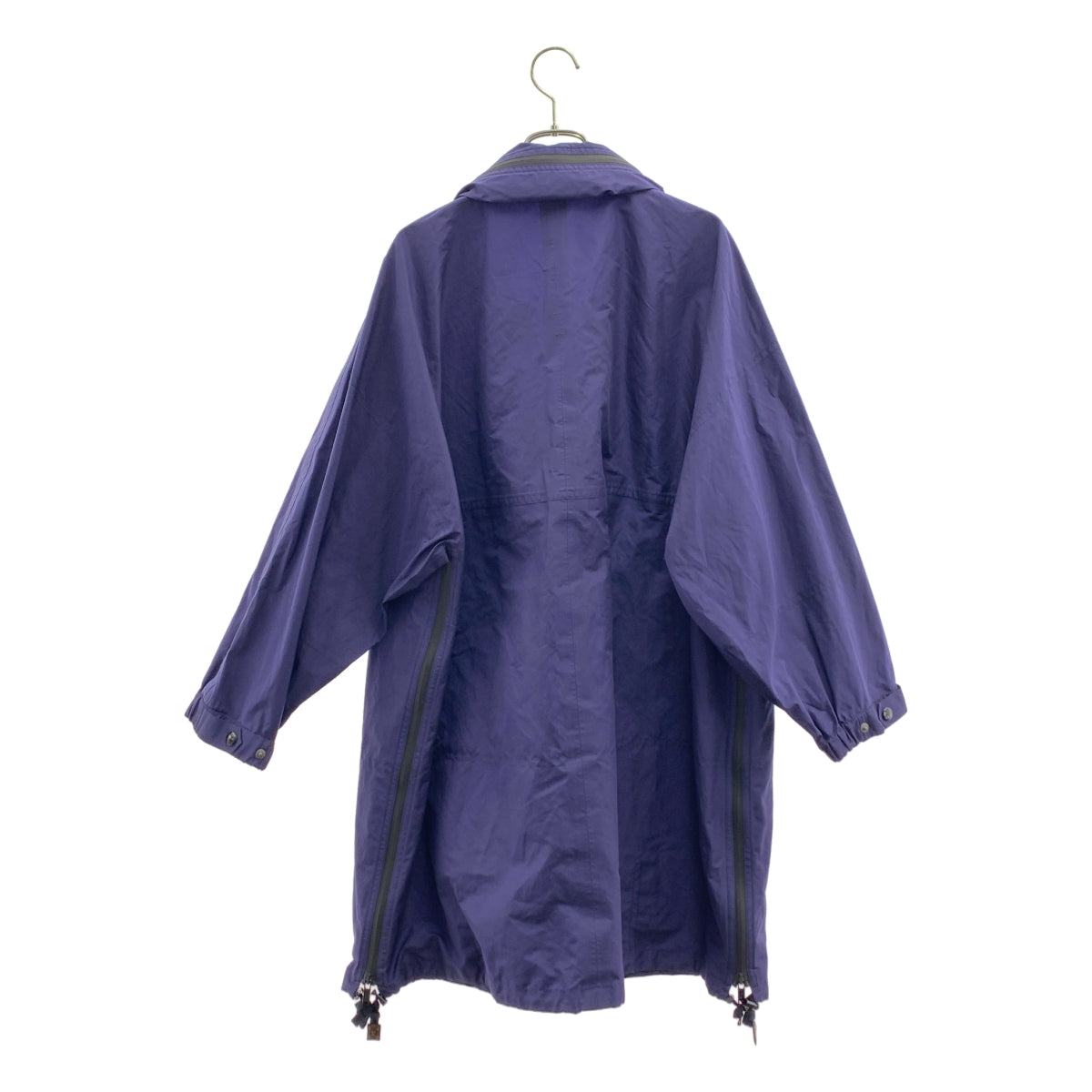 【美品】  Louis Vuitton / ルイヴィトン | コットン ナイロン サイドジップ モノグラム切替 ウインドブレーカー コート | 34 | ネイビー | レディース