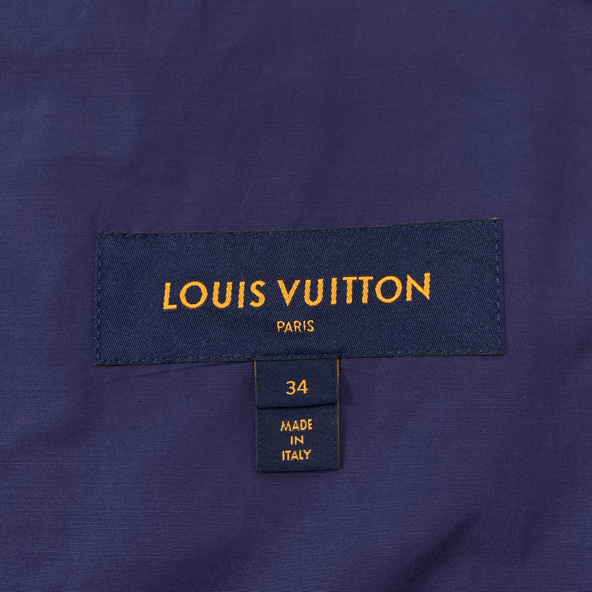 【美品】  Louis Vuitton / ルイヴィトン | コットン ナイロン サイドジップ モノグラム切替 ウインドブレーカー コート | 34 | ネイビー | レディース