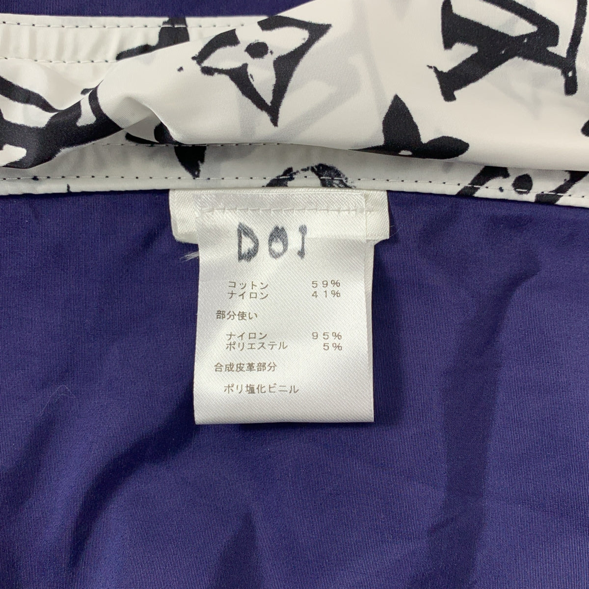 【美品】  Louis Vuitton / ルイヴィトン | コットン ナイロン サイドジップ モノグラム切替 ウインドブレーカー コート | 34 | ネイビー | レディース