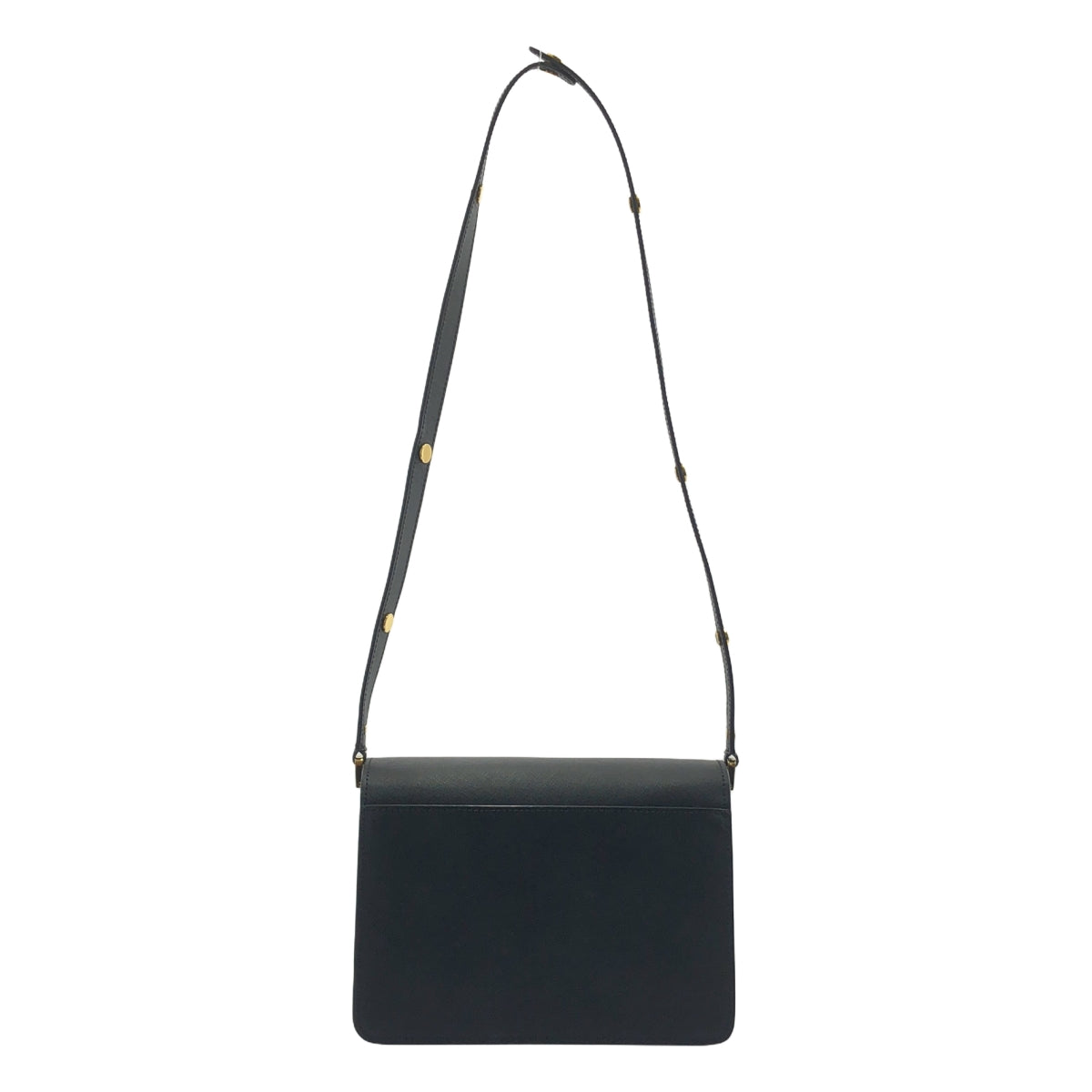 【미품】 MARNI / 마르니 | 트렁크 미디엄 사피아노 가죽 숄더백 | 블랙 | 여성